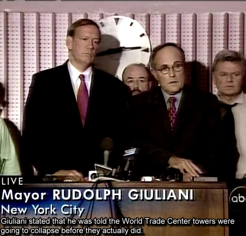 Giuliani stated that he was told the World Trade Center towers were going to collapse before they actually did.